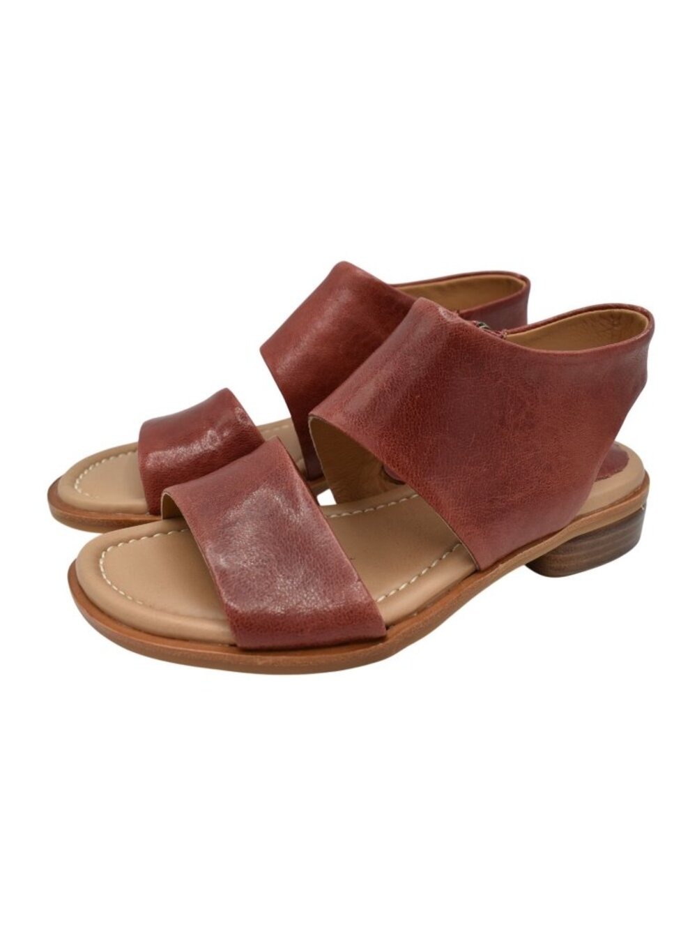 Sofft Womens Size 7 Felicity Desert Rose Leather Zip‎ Open Toe Sandals Shoes